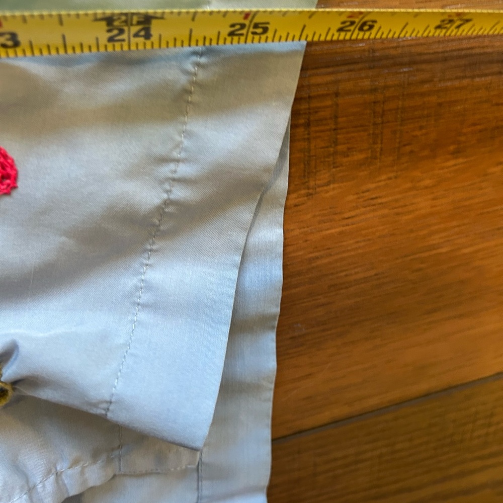 Vintage Long Sleeve Light Blue Embroidered Button-Up Shirt , Southwestern Retro - Picture 6 of 6